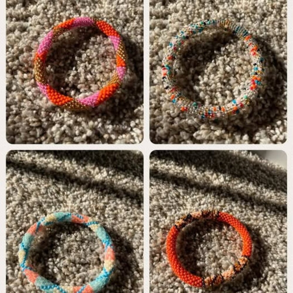 NEW Handmade Nepal Seed Orange Bracelets – Set of 4
